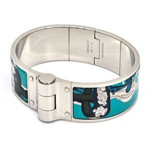 Hermes Enameled Bracelet Charniere GM Bangle Wrist Circumference Approx 18 cm